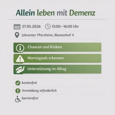 Allein leben mit Demenz: Informationsvortrag in Pforzheim